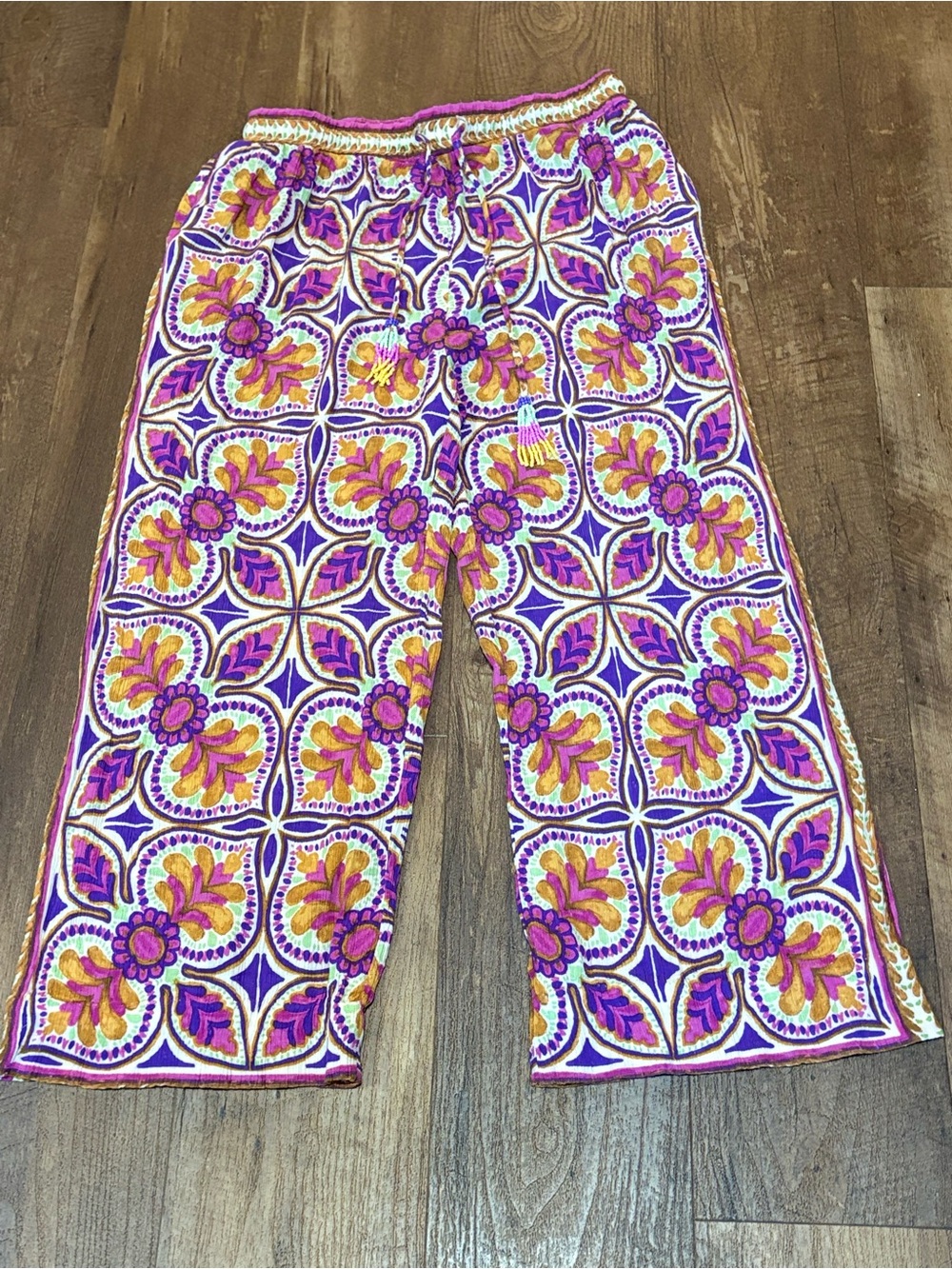 Women's Haute Hippie Pink & Purple Floral Lightweight Pants🌺🌸